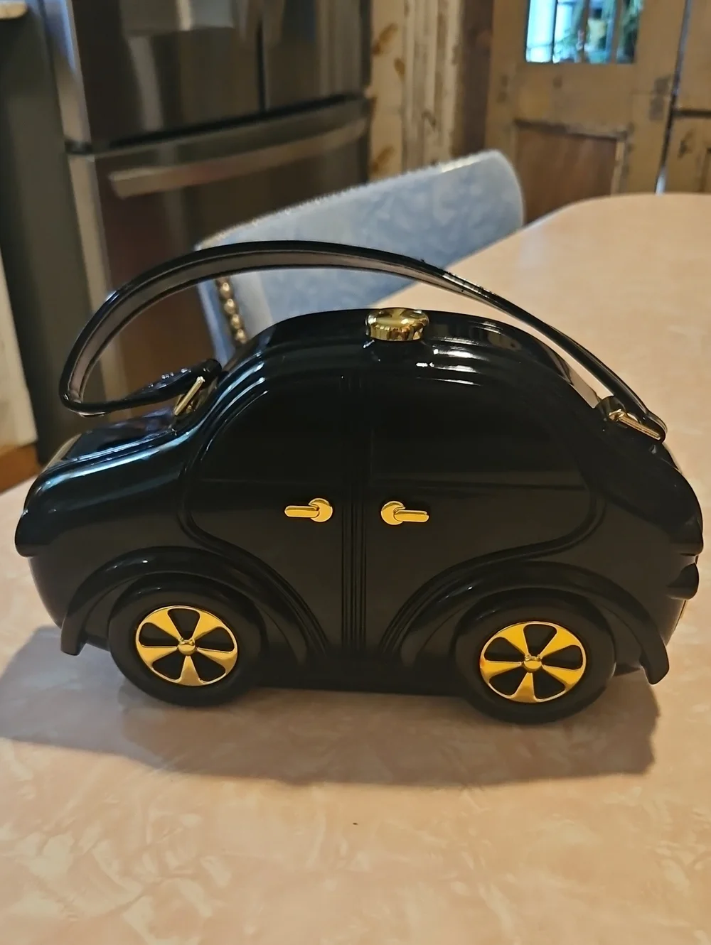 Kate Landry Black & Gold Car-Shaped Kids Purse